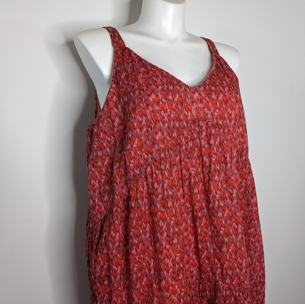 NWT Joie red pink sleeveless v neck maxi summer dress XXL - Picture 4 of 8